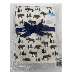 Hudson Baby Quilted Serenity Blanket Moose Bear 46x46
